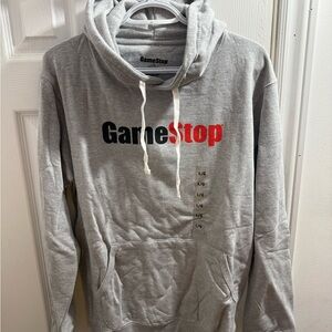 GameStop Men's Gray Logo Hoodie with Red Accent